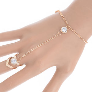 Bracelet Bangle Connected Finger Gold Color