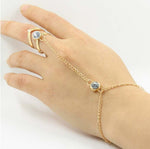 Bracelet Bangle Connected Finger Gold Color